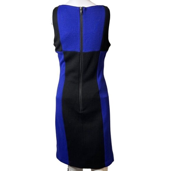 Milly Colorblock Sleevless Wool Shift Dress Blue and Black Size Small - Picture 2 of 4